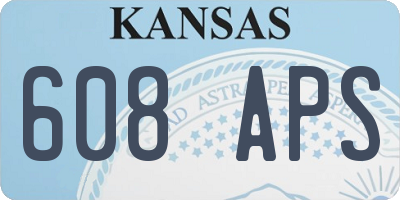 KS license plate 608APS