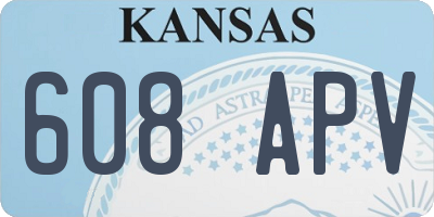 KS license plate 608APV