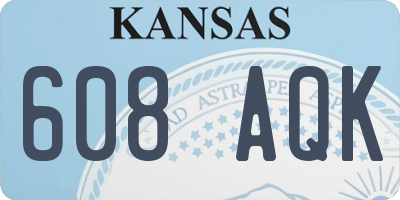 KS license plate 608AQK