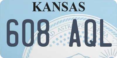 KS license plate 608AQL