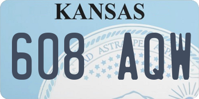 KS license plate 608AQW