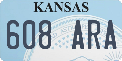 KS license plate 608ARA