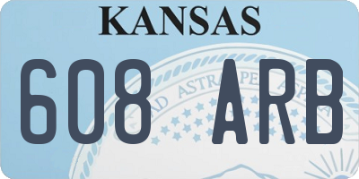 KS license plate 608ARB