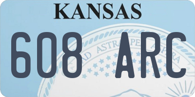 KS license plate 608ARC