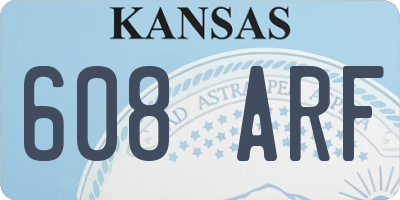 KS license plate 608ARF