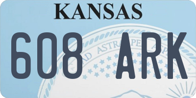 KS license plate 608ARK
