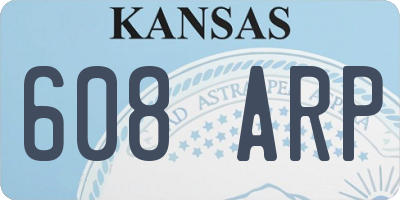 KS license plate 608ARP