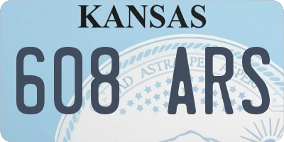 KS license plate 608ARS