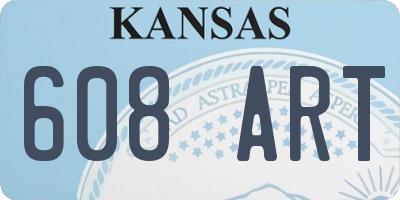 KS license plate 608ART