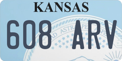 KS license plate 608ARV