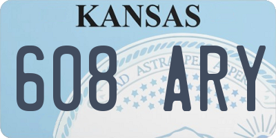 KS license plate 608ARY