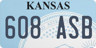 KS license plate 608ASB