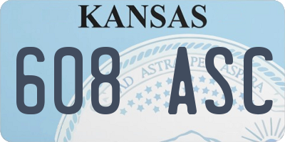KS license plate 608ASC