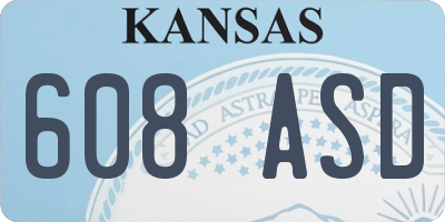 KS license plate 608ASD