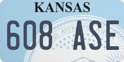 KS license plate 608ASE
