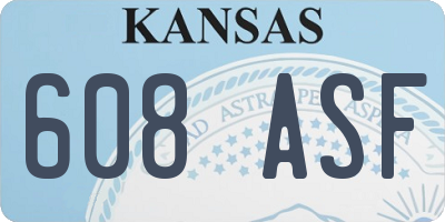 KS license plate 608ASF