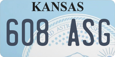 KS license plate 608ASG