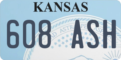 KS license plate 608ASH