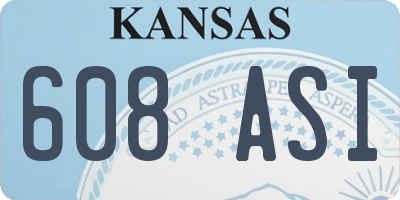 KS license plate 608ASI