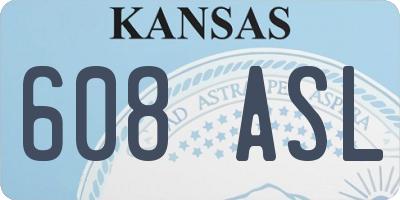 KS license plate 608ASL