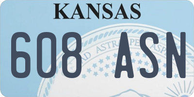 KS license plate 608ASN