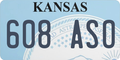 KS license plate 608ASO