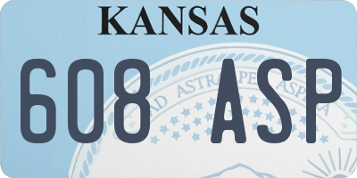 KS license plate 608ASP