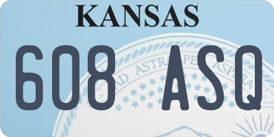 KS license plate 608ASQ