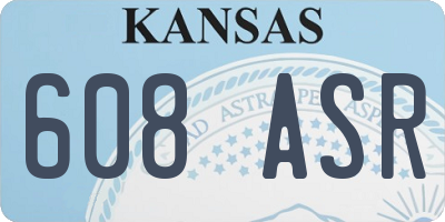 KS license plate 608ASR