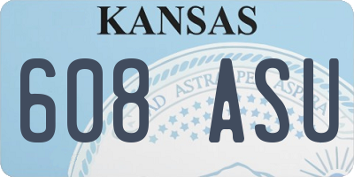 KS license plate 608ASU