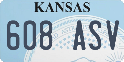 KS license plate 608ASV