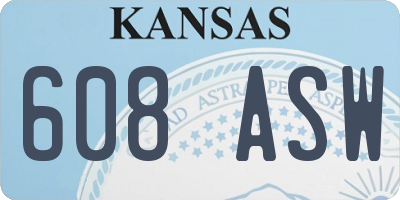 KS license plate 608ASW