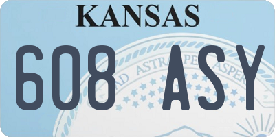KS license plate 608ASY