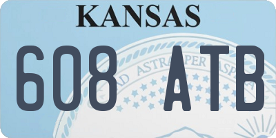KS license plate 608ATB