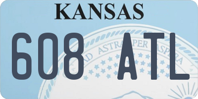 KS license plate 608ATL