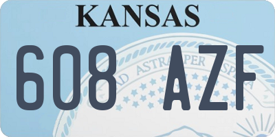 KS license plate 608AZF