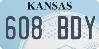 KS license plate 608BDY