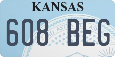 KS license plate 608BEG