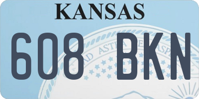 KS license plate 608BKN