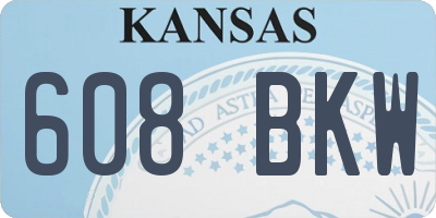 KS license plate 608BKW