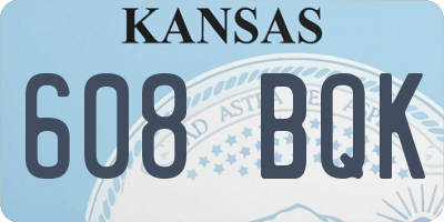 KS license plate 608BQK