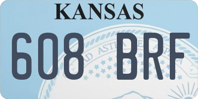 KS license plate 608BRF