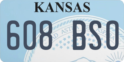 KS license plate 608BSO