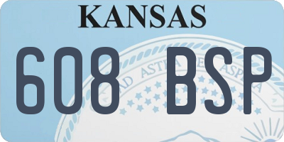 KS license plate 608BSP