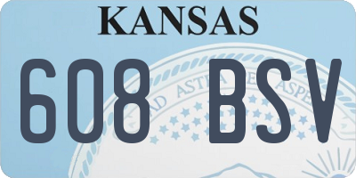KS license plate 608BSV