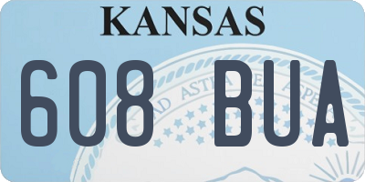 KS license plate 608BUA