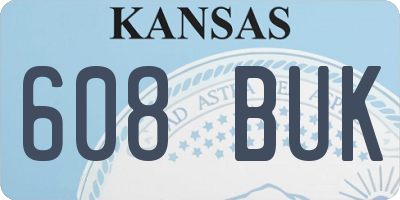 KS license plate 608BUK