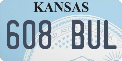 KS license plate 608BUL