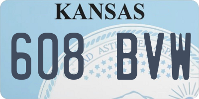 KS license plate 608BVW