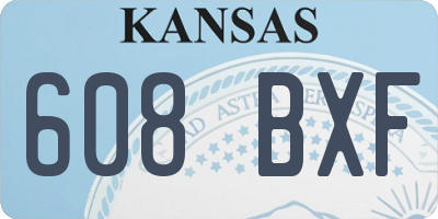 KS license plate 608BXF
